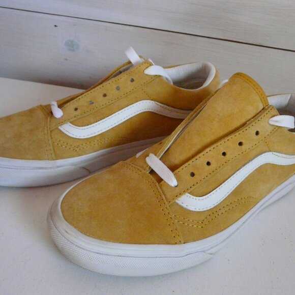 Share Vans Old Skool Warp Shoes Size Mens 5.5 Womens 7 Mustard Low Top Lace Up - - Picture 4 of 11